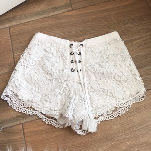 White lace Forever 21 shorts